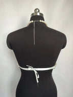 Pearl Hollow Out Crop Top - Backless Camisole Cover-Up