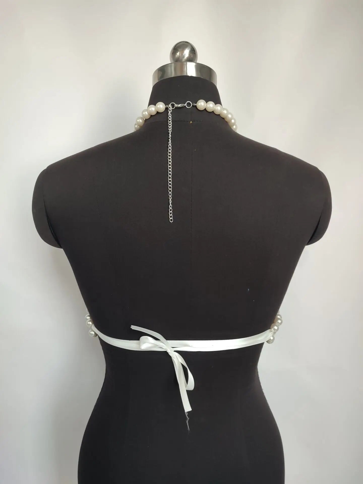 Pearl Hollow Out Crop Top - Backless Camisole Cover-Up
