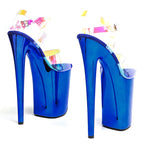 Holographic Clear Platform Sandals - 23cm Pole Dance Heels