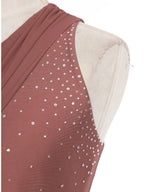 One Shoulder Rhinestone Dance Set | Crop Top & Skirted Brief