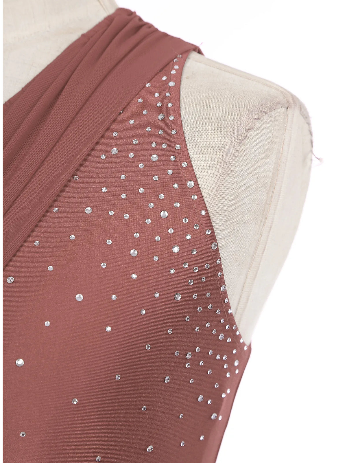 One Shoulder Rhinestone Dance Set | Crop Top & Skirted Brief