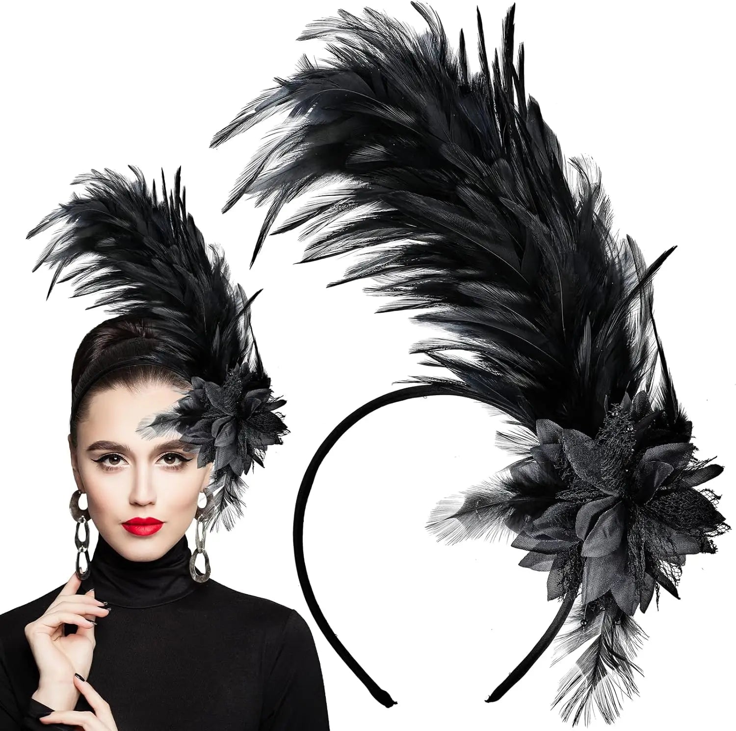 Feather Fascinator Headband | Tall Plume | 8 Colors