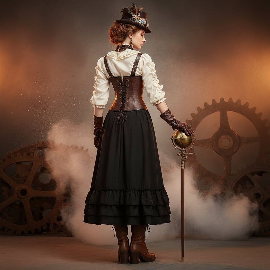 Victorian Ruffle Skirt | Steampunk Gothic | S-XXL