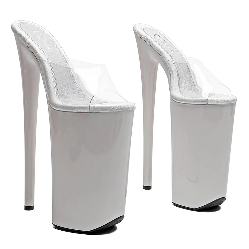 26CM Clear Platform Pole Dance Heels - Transparent High Heel Exotic Dancer Sandals