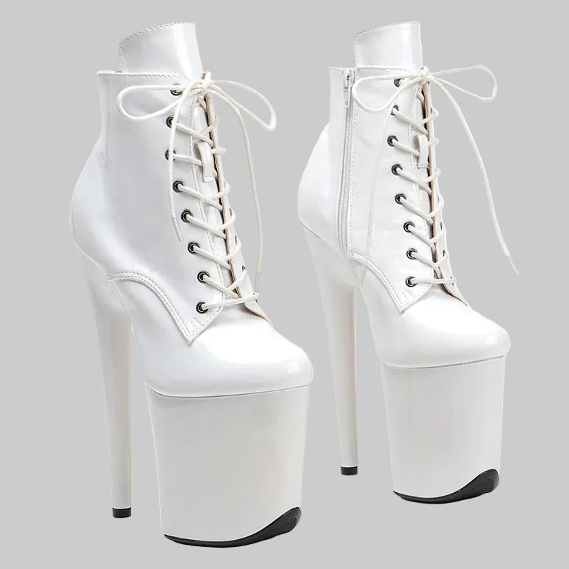 Patent 8-Inch Platform Ankle Boots - Multiple Colors