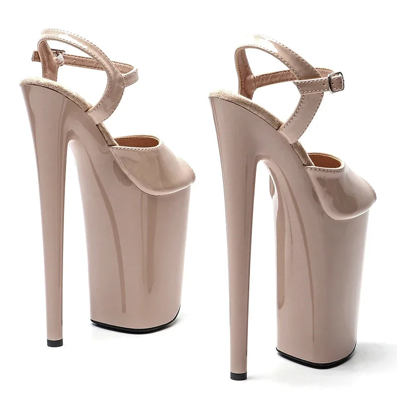 9-Inch Patent Open-Toe Platform Sandals