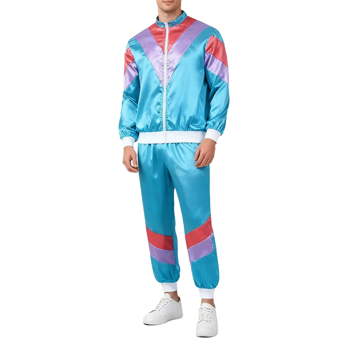 80s Tracksuit | Satin Color Block