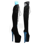 8-Inch Suede Thigh-High Platform Boots | Lace-Up
