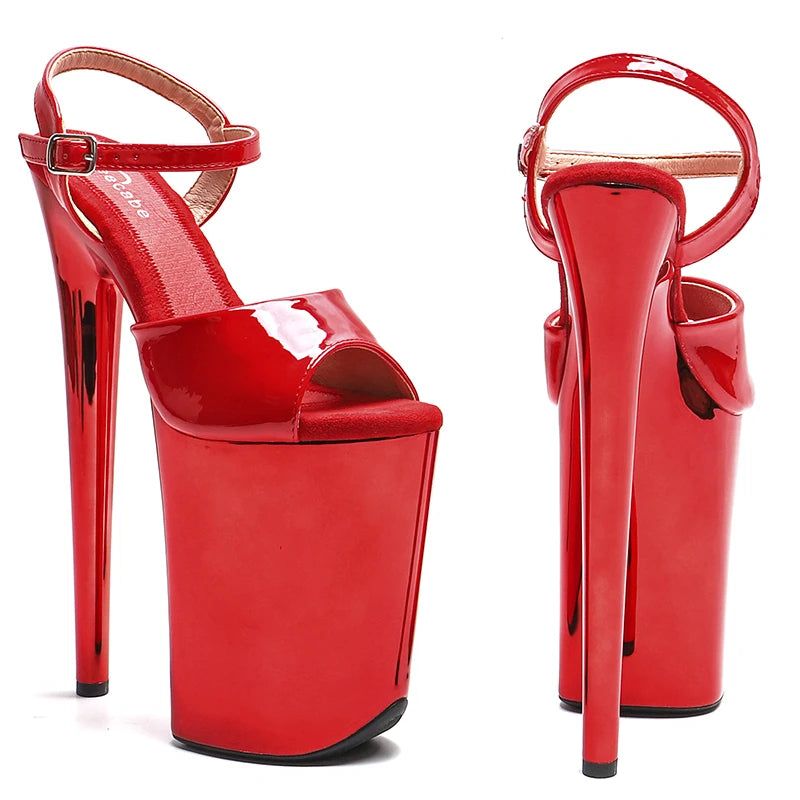 23cm Open Toe Platform Pole Dance Sandals - 9 Inch High Heels
