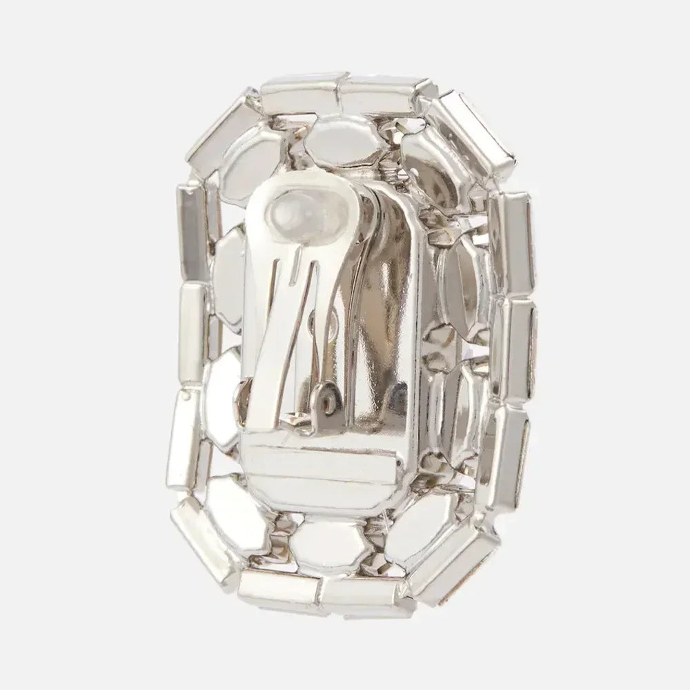 Oversized Crystal Clip-On Earrings