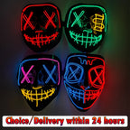 EL Wire Glow Purge Mask | 4 Flash Modes | 37 Styles | Rave & Festival