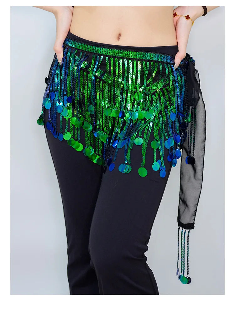 Sequin Fringe Hip Scarf | Belly Dance Belt