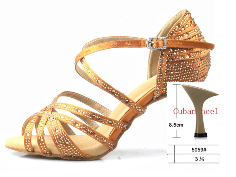 Dazzling Rhinestone Latin Dance Shoes