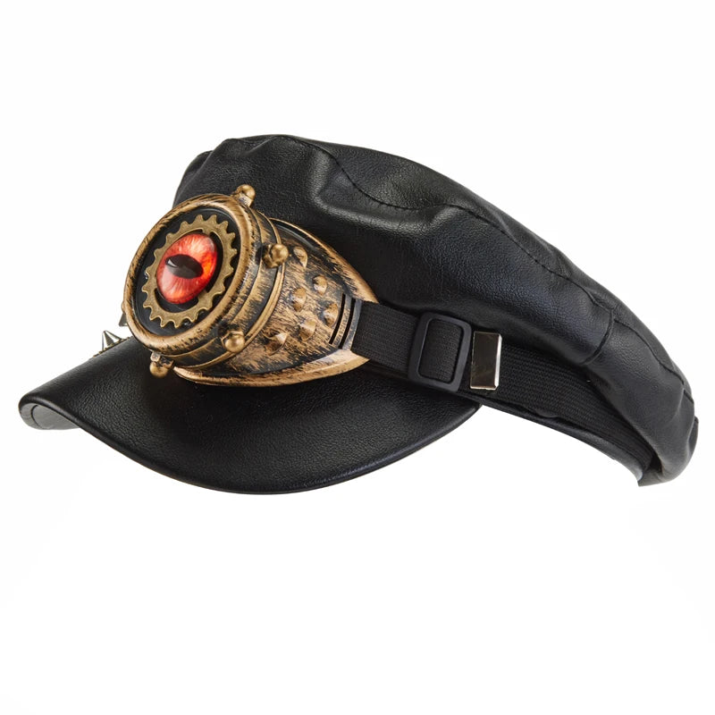Steampunk Newsboy Cap | Gear & Eye Detail