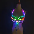 LED RGB Light-Up Belly Dance Set | Bra & Ruffle Skirt | Rave & Stage Performance