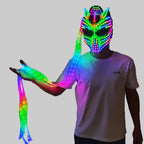 LED Luminous Helmet Mask - Remote Control Light Illusion Performance Headpiece