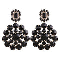 Rhinestone Drop Earrings | Round Sparkle | Clip or Pin
