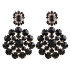 Rhinestone Drop Earrings | Round Sparkle | Clip or Pin