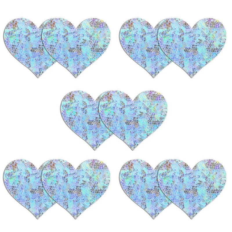 Holographic Glitter Nipple Pasties | 5 Pairs | Multi-Shape