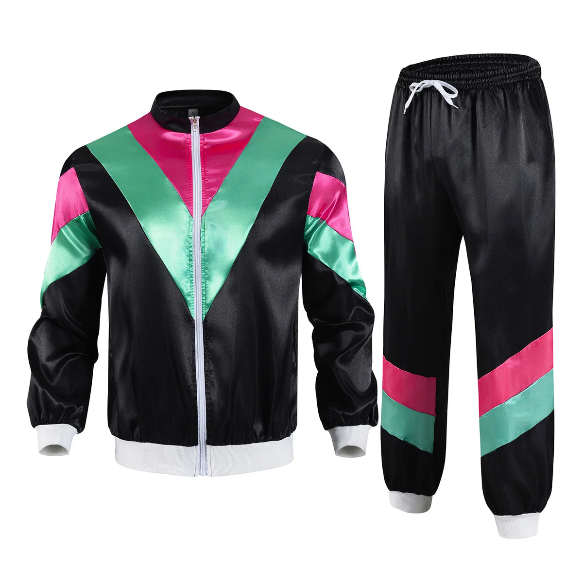 80s Tracksuit | Satin Color Block