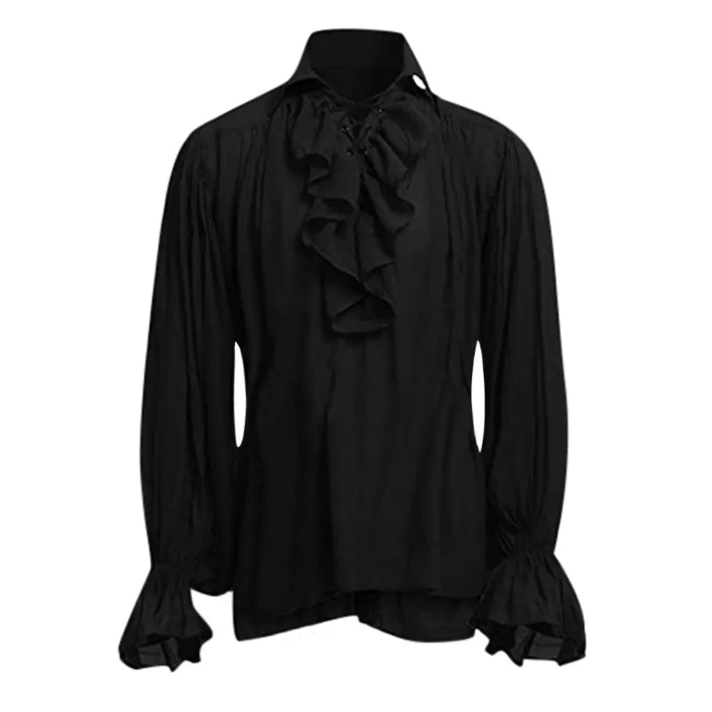 Ruffled Medieval Shirt | Long Sleeve | 4 Colors | S-5XL