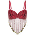 Beaded Tassel Belly Dance Bra | Tribal Coin Top