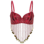 Beaded Tassel Belly Dance Bra | Tribal Coin Top