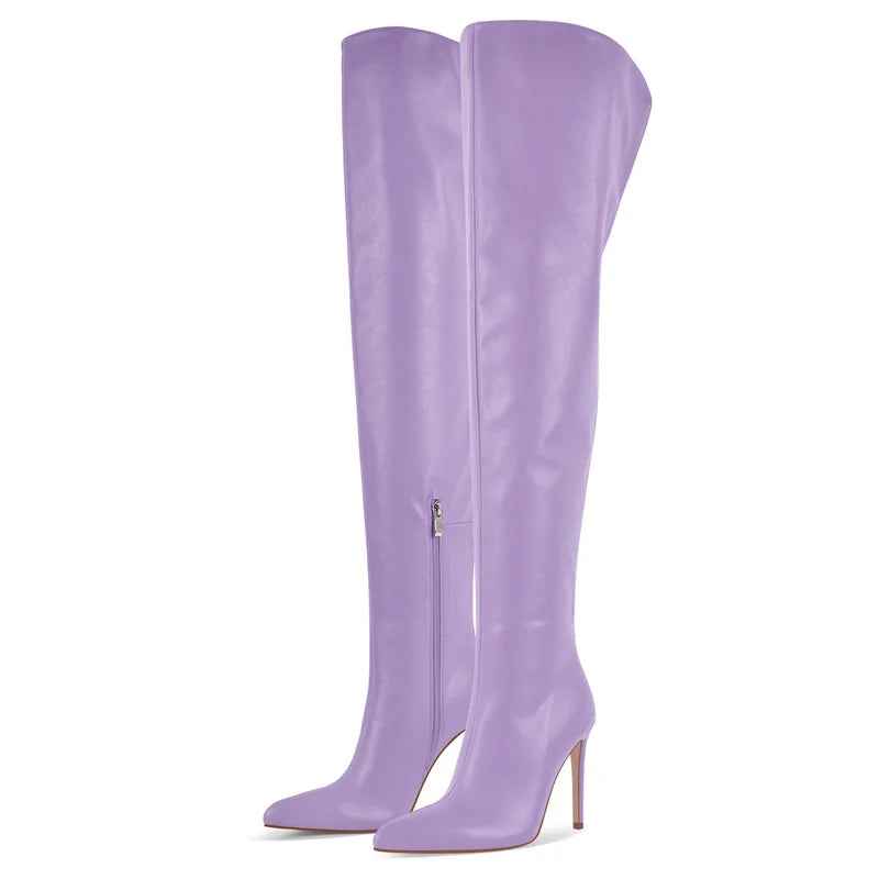 Pointed Over-the-Knee Boots | Stiletto Heel