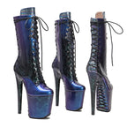 Snakeskin Platform Ankle Boots - 8 Inch Pole Dance Heels