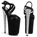 9-Inch Glitter Platform Sandals - Slip-On Heels