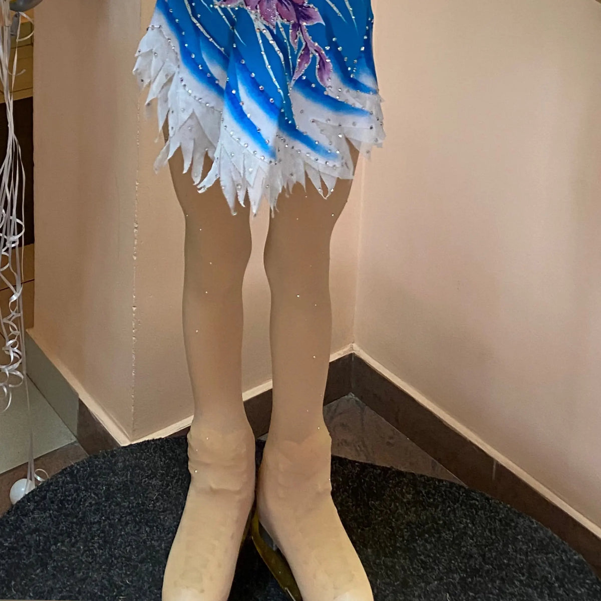 Rhinestone Figure Skating Tights | Stirrup Pantyhose for Women | Gymnastics & Ice Skating