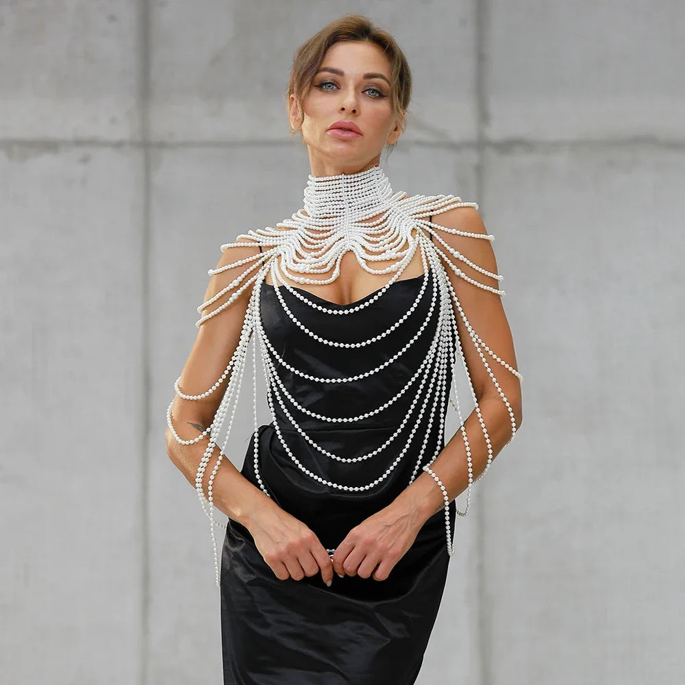 Pearl Shoulder Body Chain | Collar & Shawl