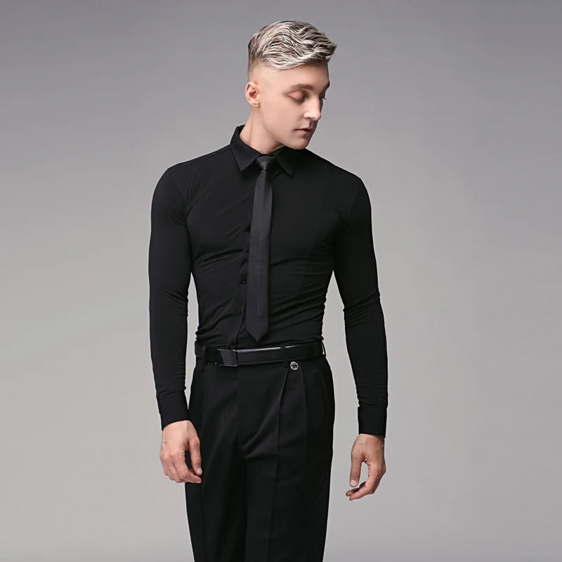 Men’s Latin Dance Top | High Neck