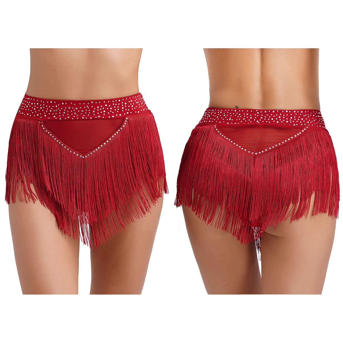 Belly Dance Shorts | Rhinestone Tassel | High Waist