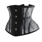 Lace Mesh Underbust Corset | Steel Boned | Gothic Victorian | Waist Trainer