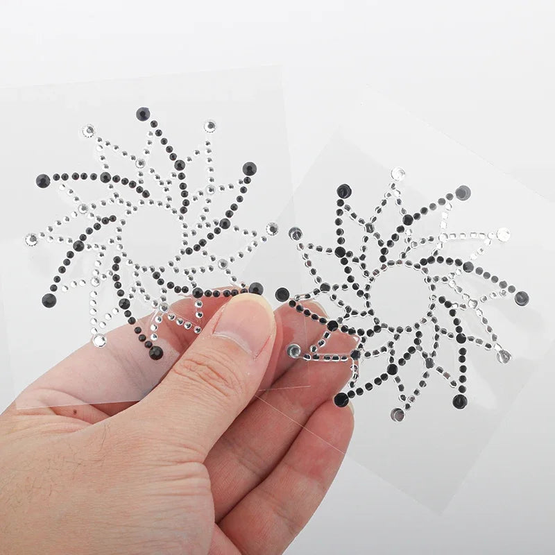Swirl Rhinestone Nipple Pasties | Transparent | One Size