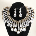 Rhinestone Necklace & Earring Set | Geometric | 3-Piece