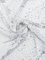 Metallic Sequin Off-Shoulder Halter Top