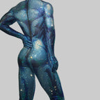 Men's Rhinestone Jumpsuit - Full-Body Sparkly Bodycon Suit for DJ & Stage Performers