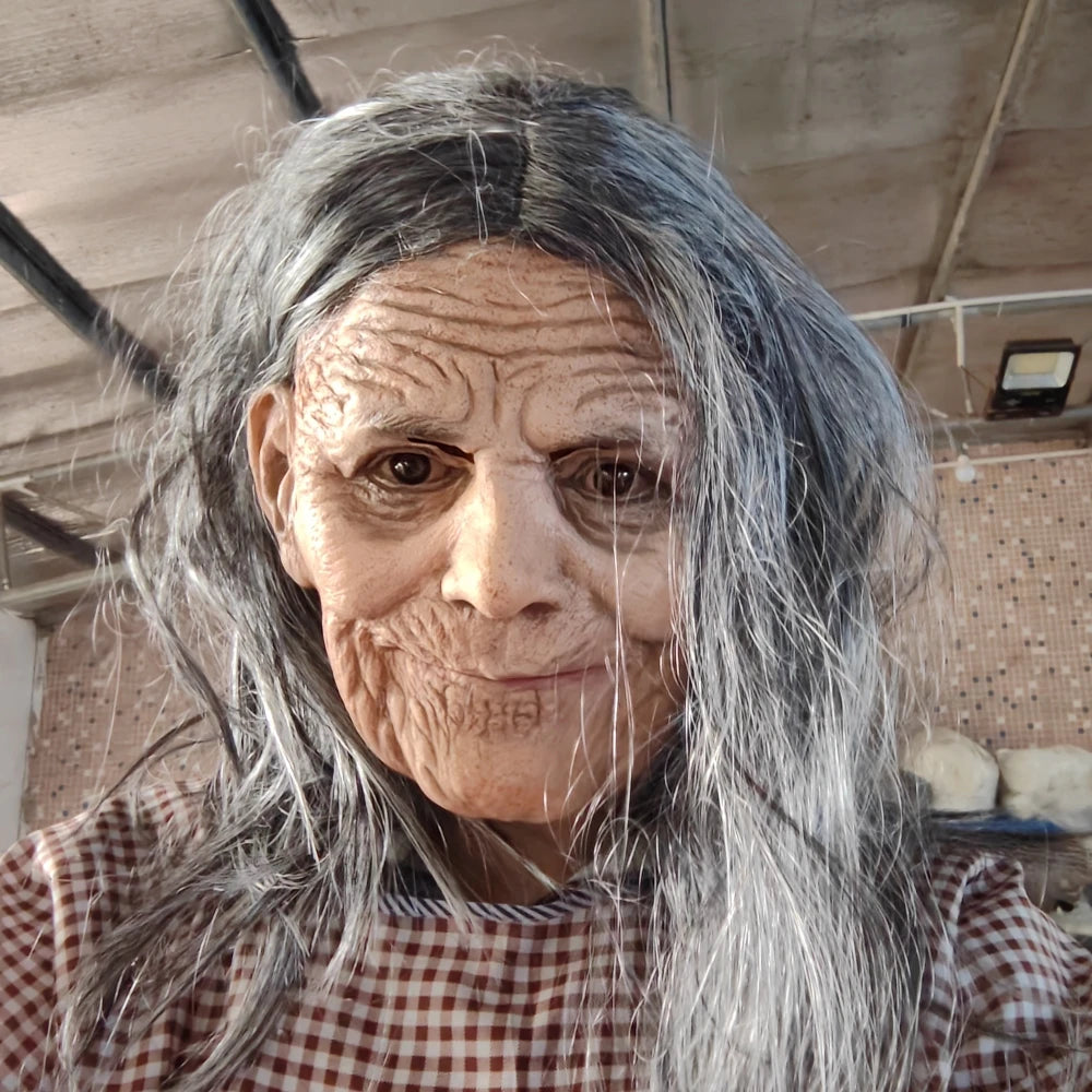 Elderly Woman Mask | Grey Hair