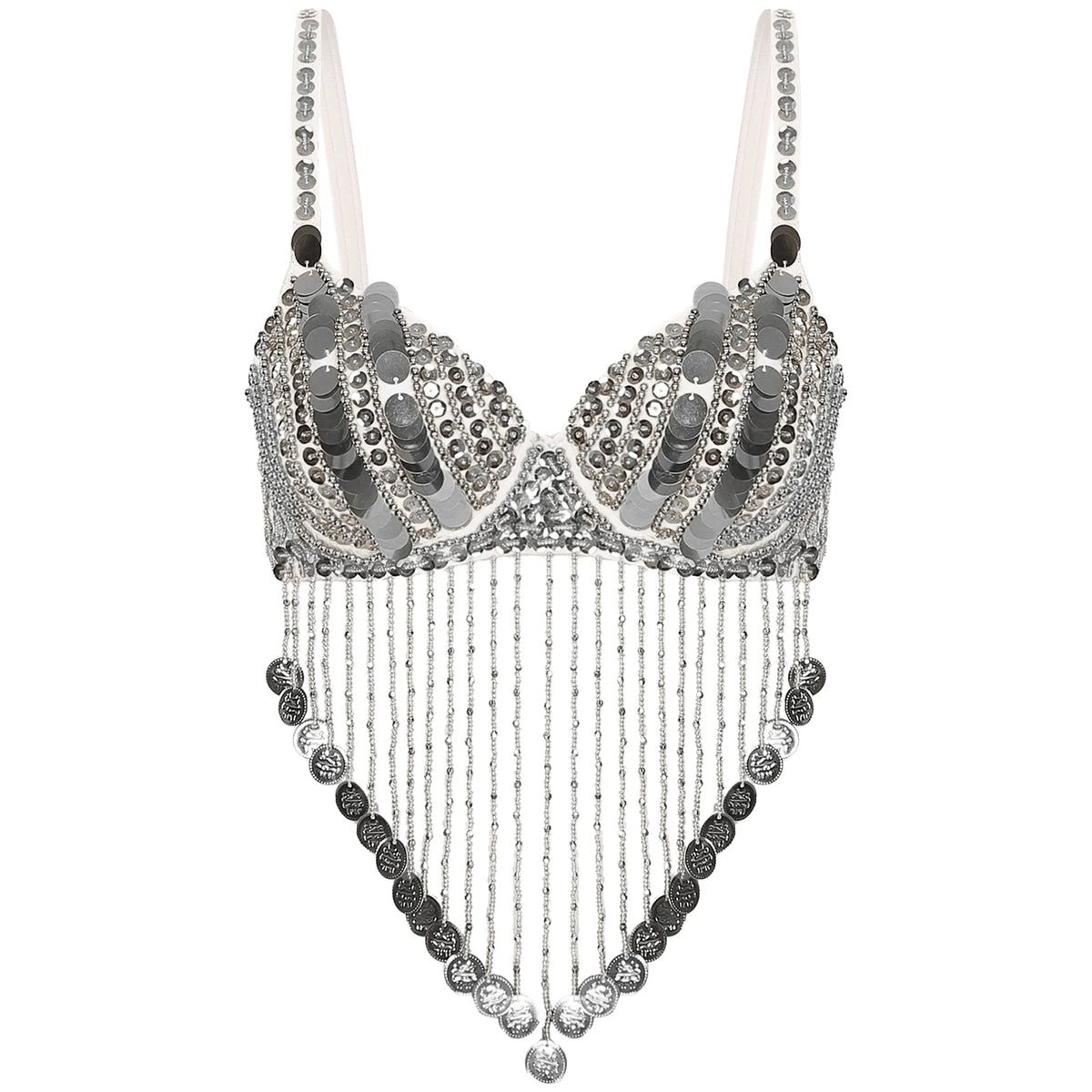 Sequin & Beaded Tassel Bra | Belly Dance & Festival Top | 7 Colours
