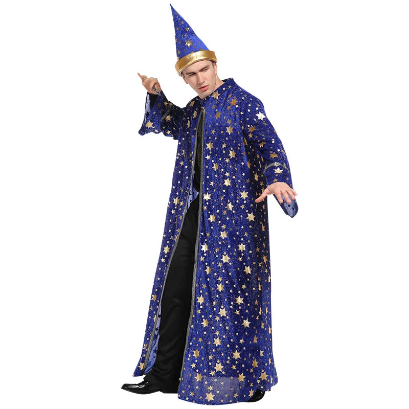 Starry Wizard Robe | Pointed Hat Costume Set