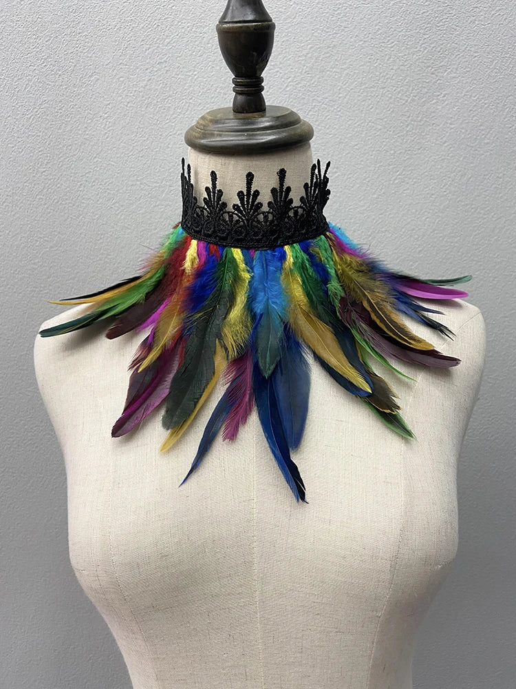 Feather Collar | Lace Choker Detail