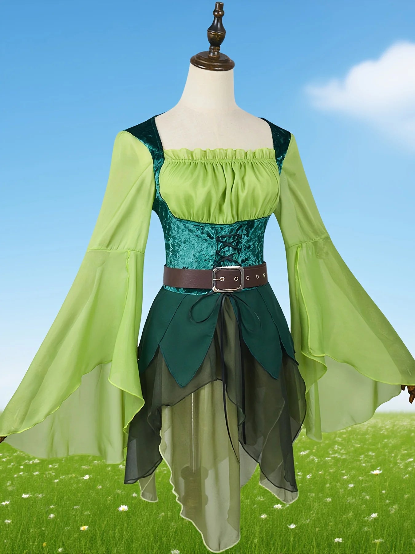 Woodland Elf Dress | Medieval Fantasy | Belt Included