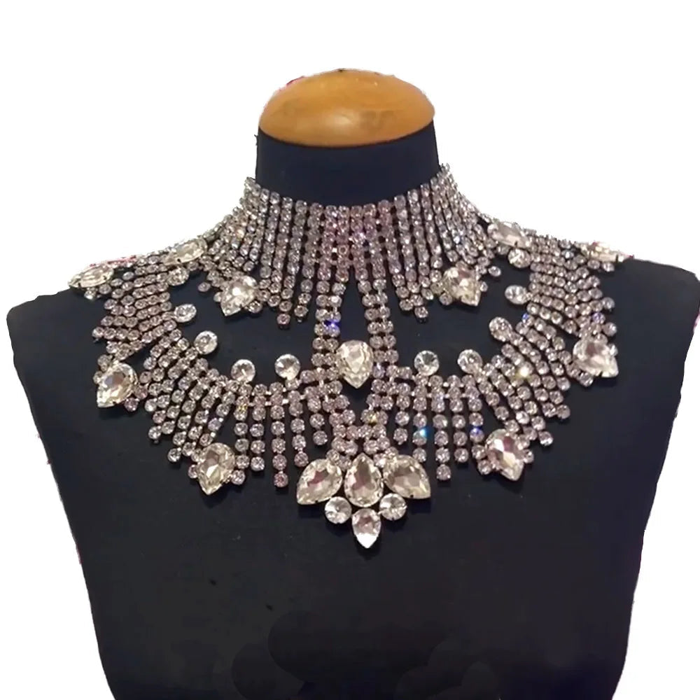 Crystal Rhinestone Necklace & Earring Set | Drag & Bridal Jewelry