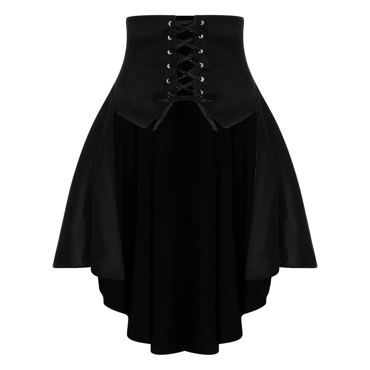 Gothic Bustle Skirt | Lace-Up Waist | Tiered Hem