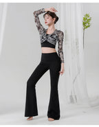 Belly Dance Training Suit | Floral Top & Flared Pants