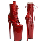 10-Inch Shiny Ankle Boots - Platform Dance Boots