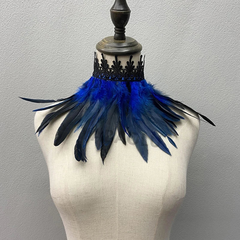 Feather Collar | Lace Choker Detail