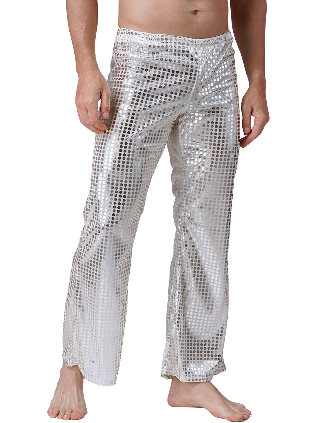 Men's Metallic Flare Pants | Jazz Dance | Shiny Finish